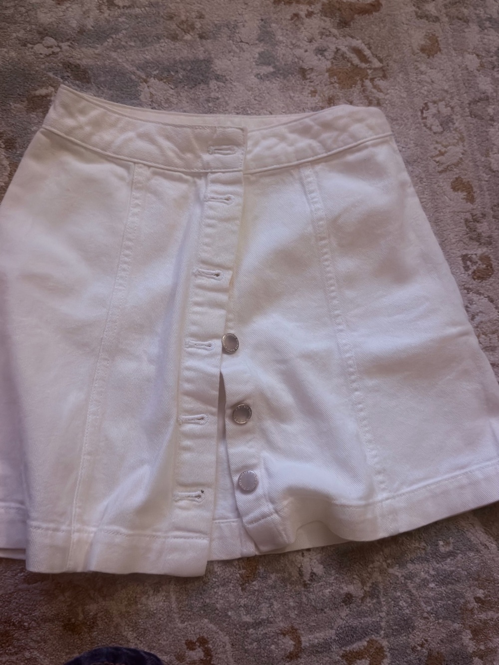 Divided White Button-Front Skort